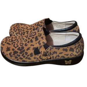 Alegria Kara Leopard Nurses Work Slip On Clog Shoes Size 43 ( US 12.5-13)